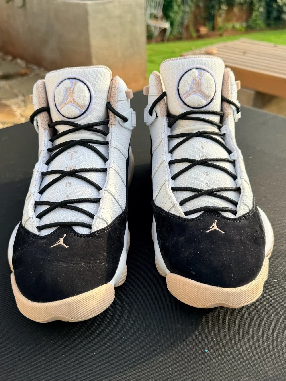 Jordan Air Jordan 6 Rings 322992-112 White/Fossil Stone/Black Men's Mid Top